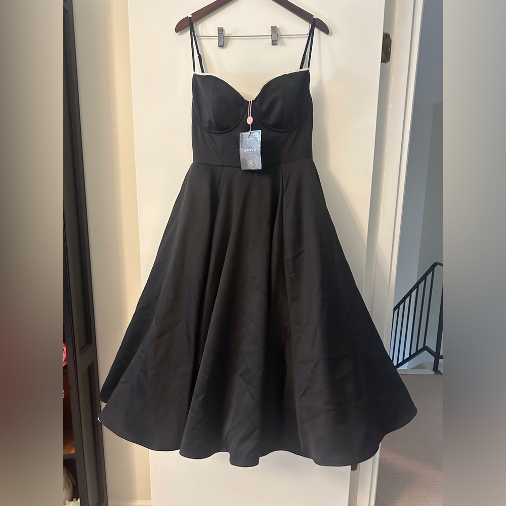 NWT House of CB Mademoiselle Black Tulle Midi Dress Womens Size XL - Picture 3 of 6